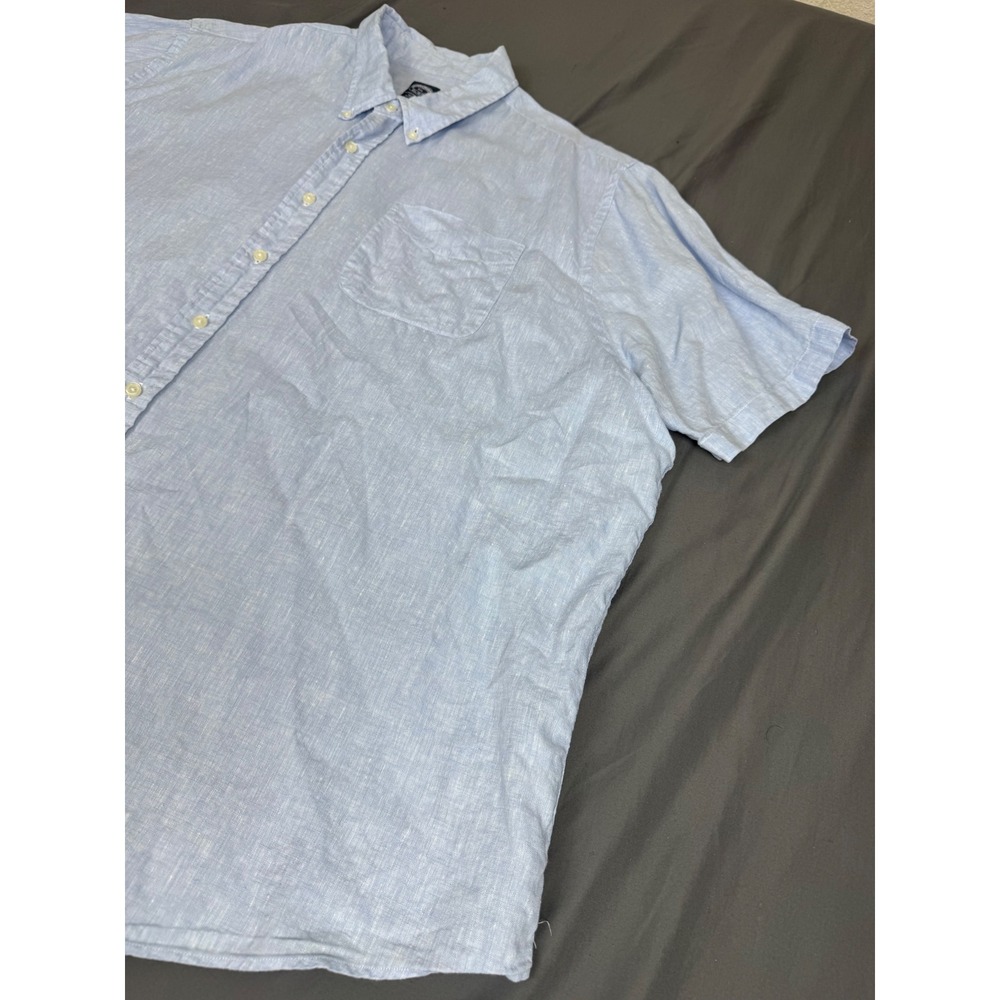 Brooks Brothers Baird McNutt Irish Linen Short Sleeve Shirt Blue 3XL Casual - Picture 9 of 15